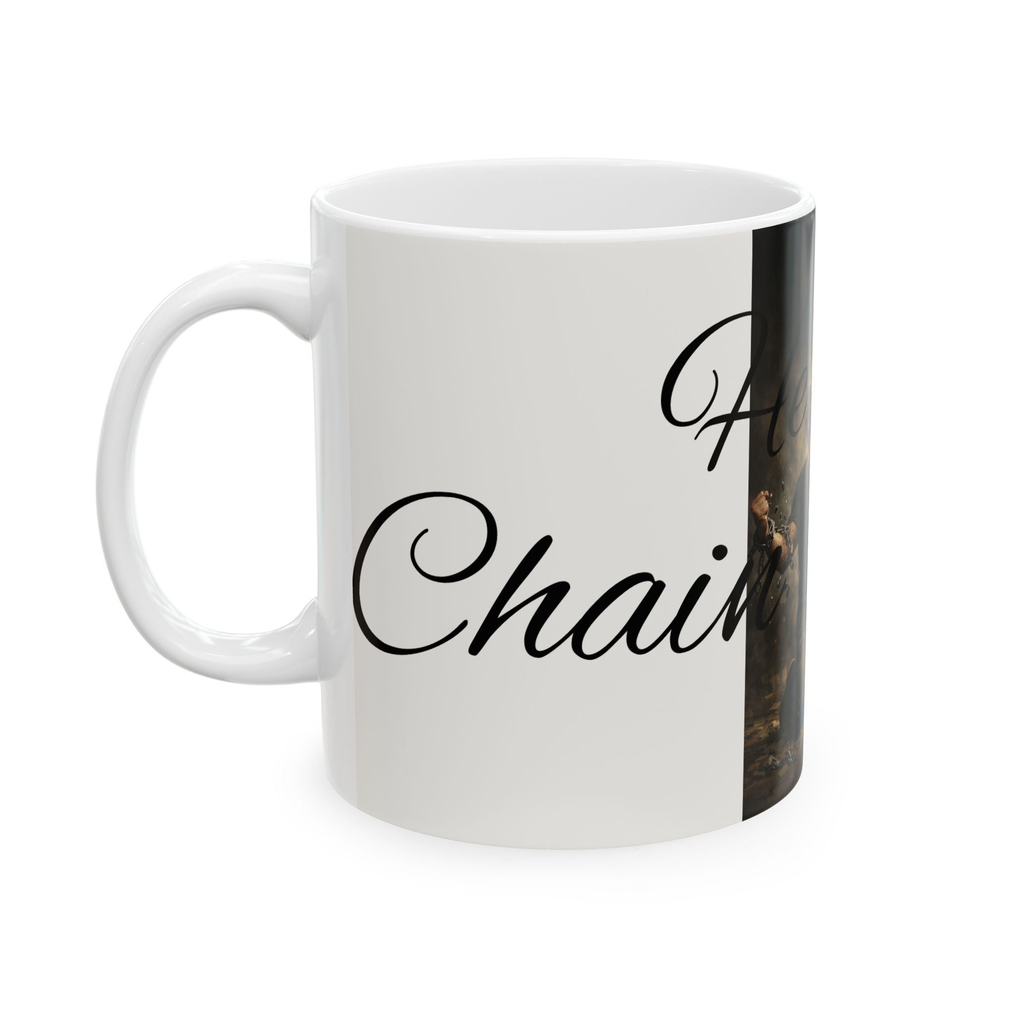 Christian Prayer Mug - "He's A Chain Breaker" Inspirational Ceramic Coffee Cup