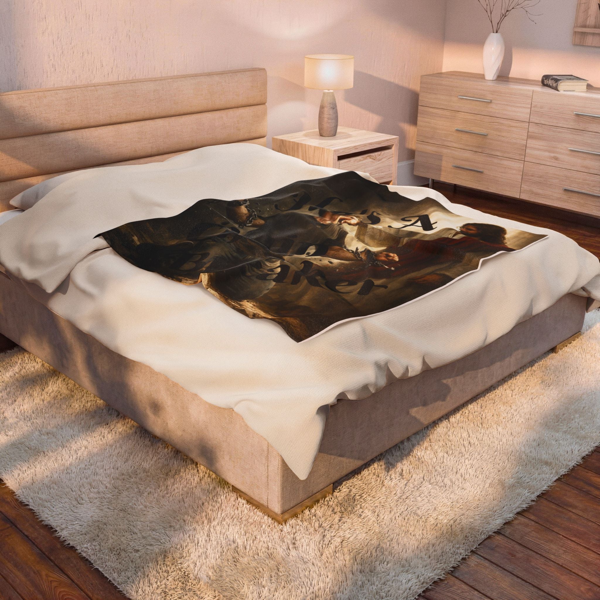 Christian "He's A Chain Breaker" Velveteen Plush Blanket