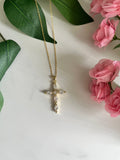 Saved Gold Necklace – 18K Gold-Filled Crystal Cross Pendant