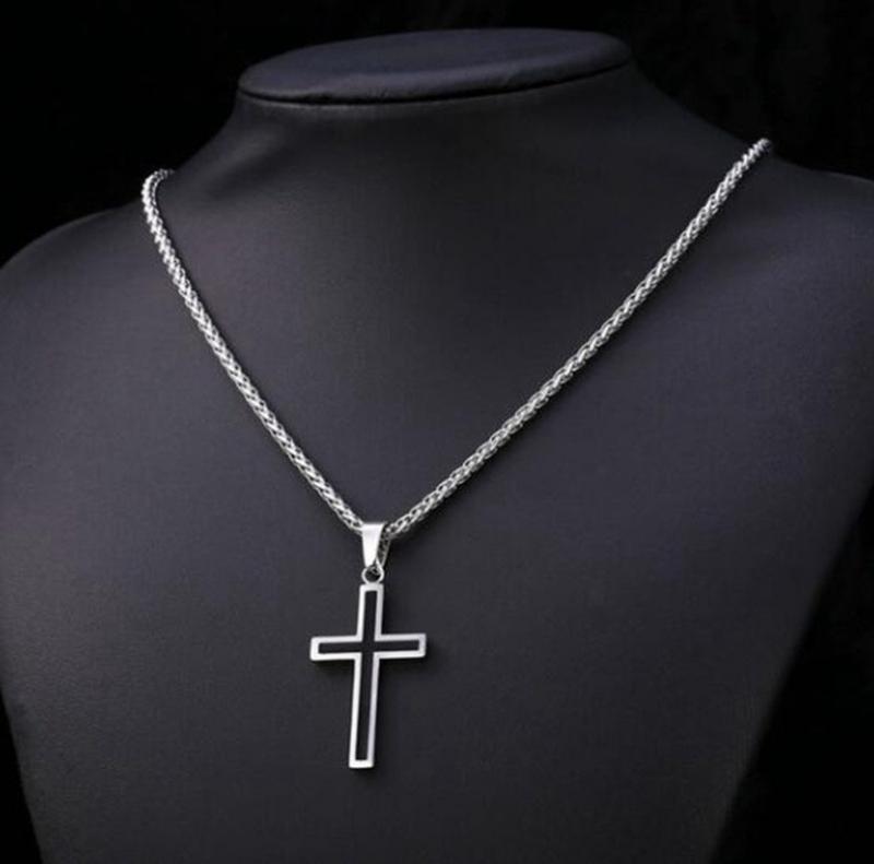 Jesus Cross Pendant Necklace – Unisex Metal Amulet