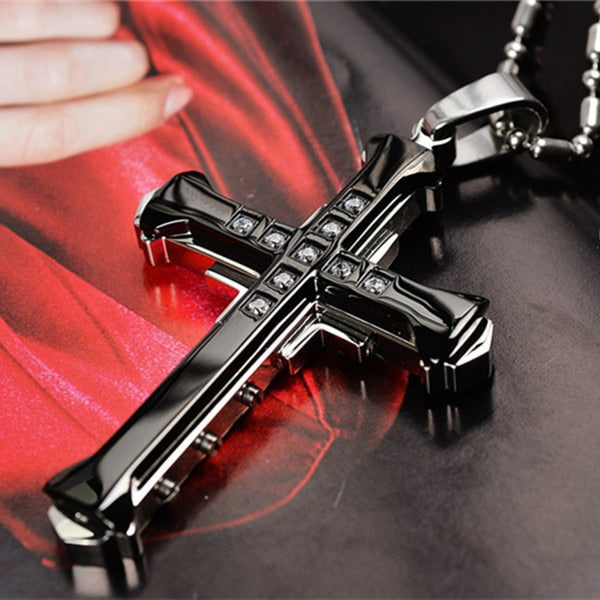 Jesus Cross Pendant Necklace – Unisex Metal Amulet