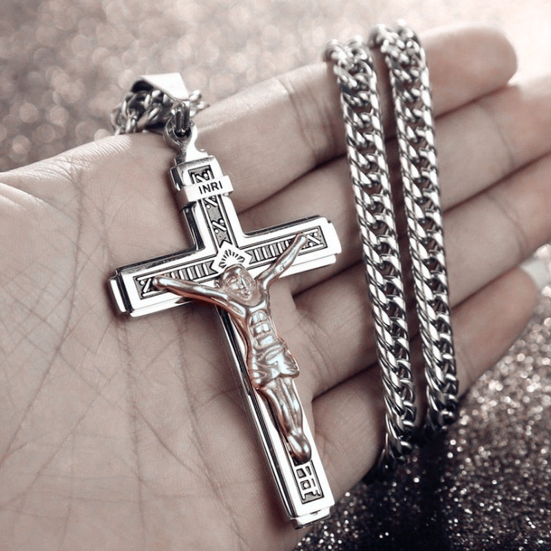 Jesus Cross Amulet Pendant – Catholic Christian Necklace
