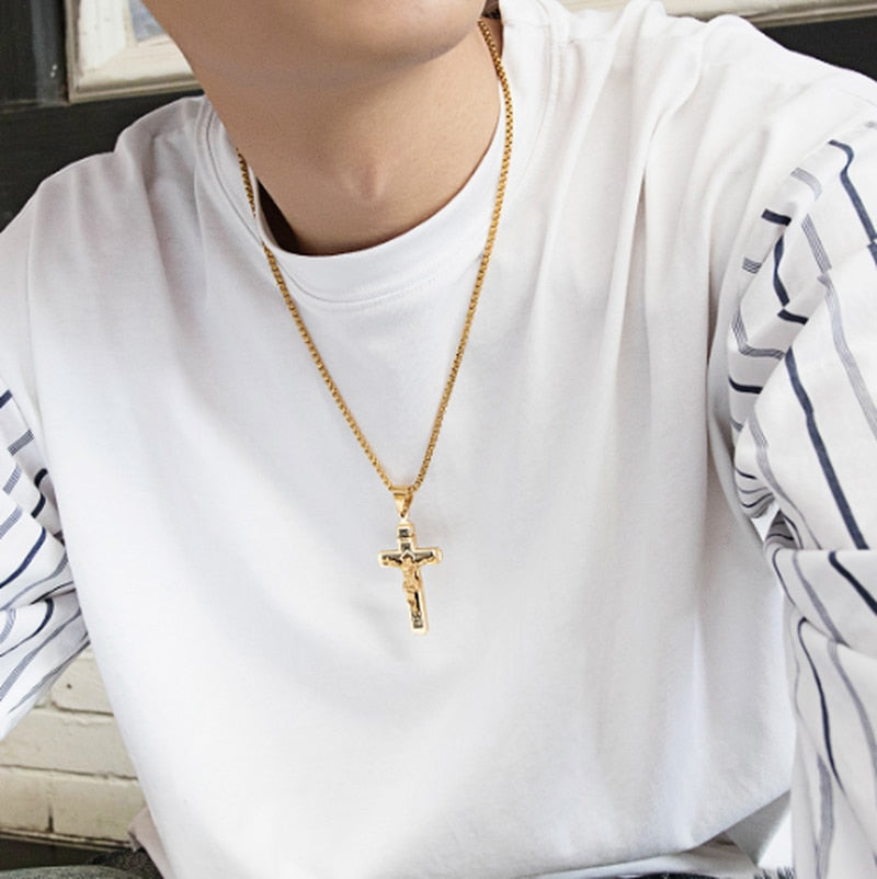 Jesus Cross Amulet Pendant – Catholic Christian Necklace