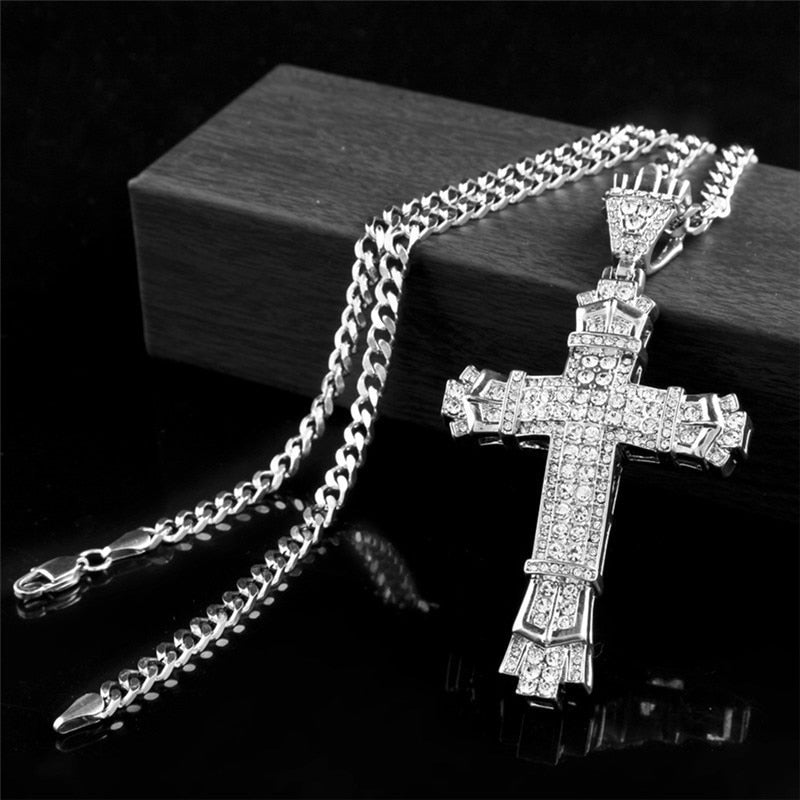 Jesus Cross Pendant Necklace – Unisex Metal Amulet