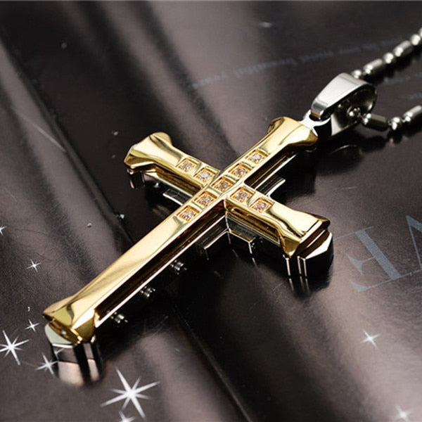 Jesus Cross Pendant Necklace – Unisex Metal Amulet