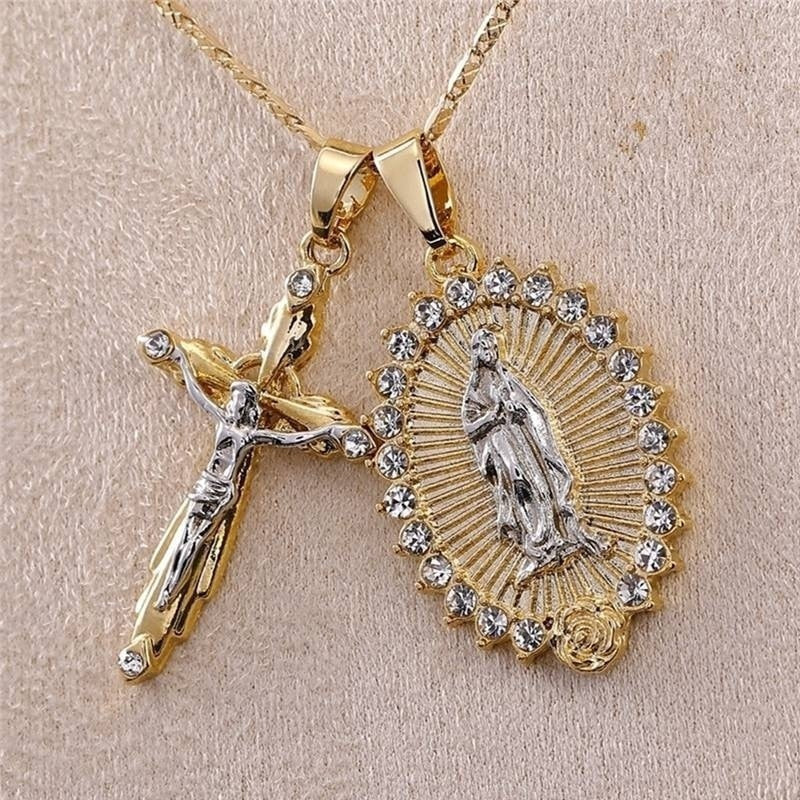 Jesus Cross Pendant Necklace – Unisex Metal Amulet