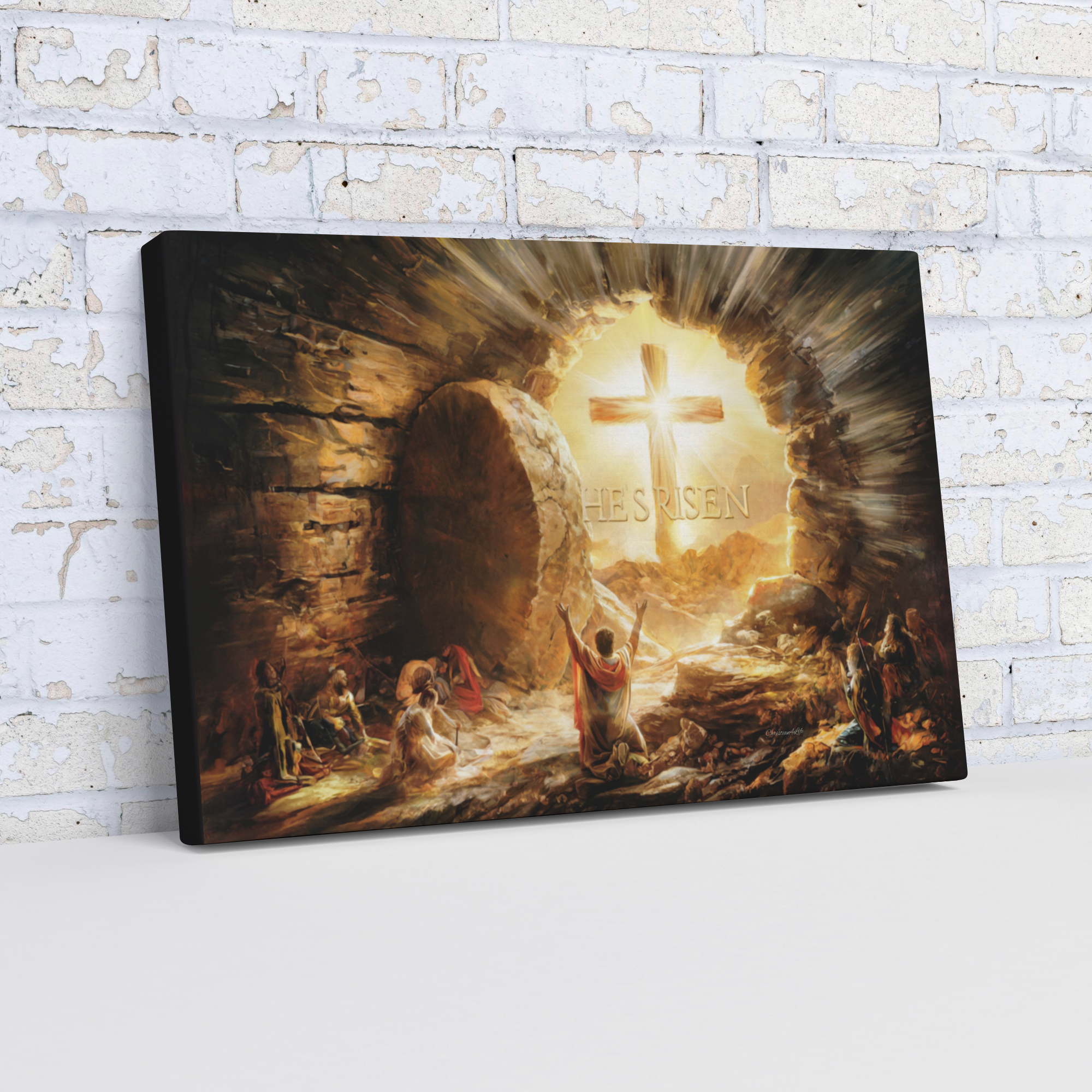 He Is Risen - Gallery Wrapped Canvas - Jesus Resurrection, Christian Easter Wall Art