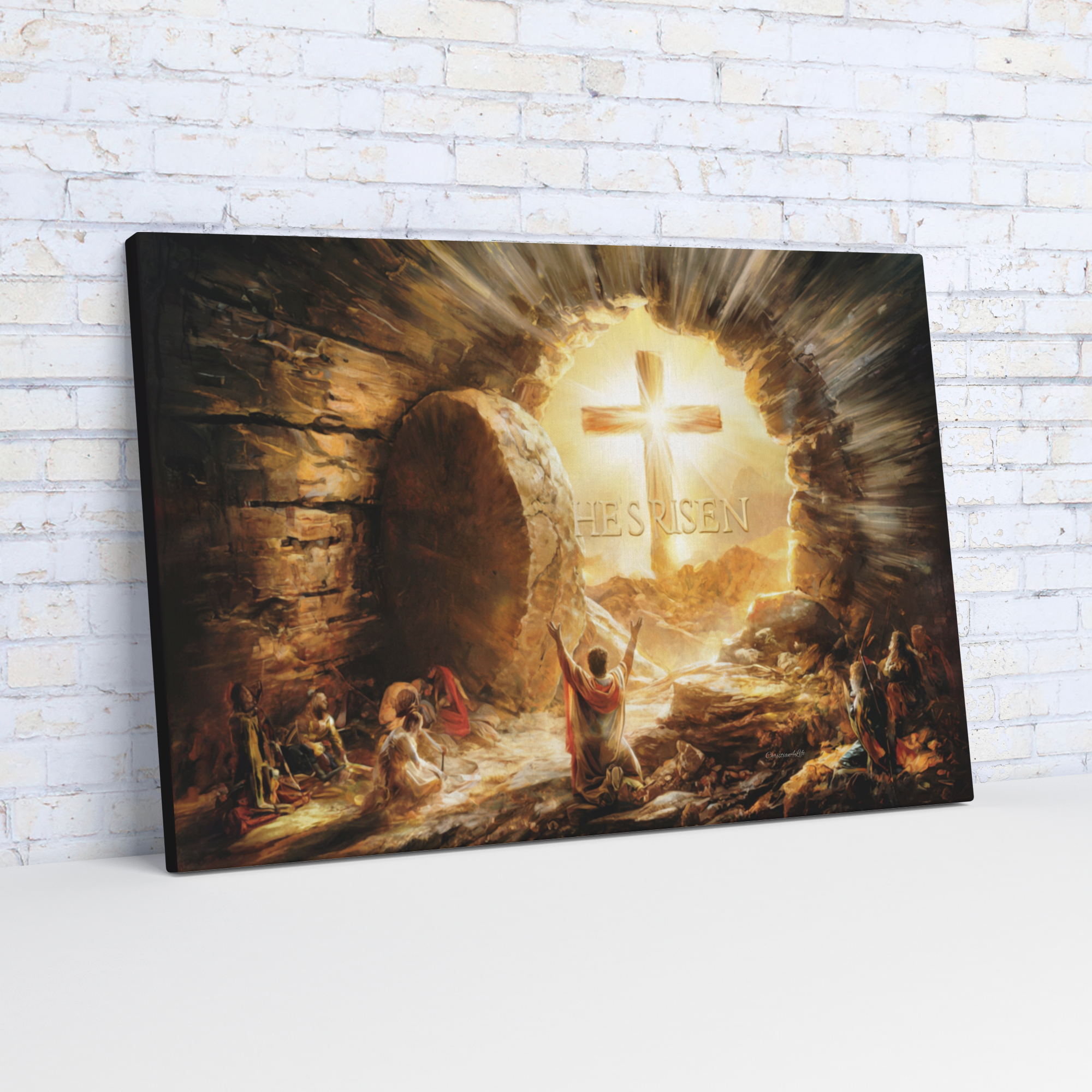 He Is Risen - Gallery Wrapped Canvas - Jesus Resurrection, Christian Easter Wall Art