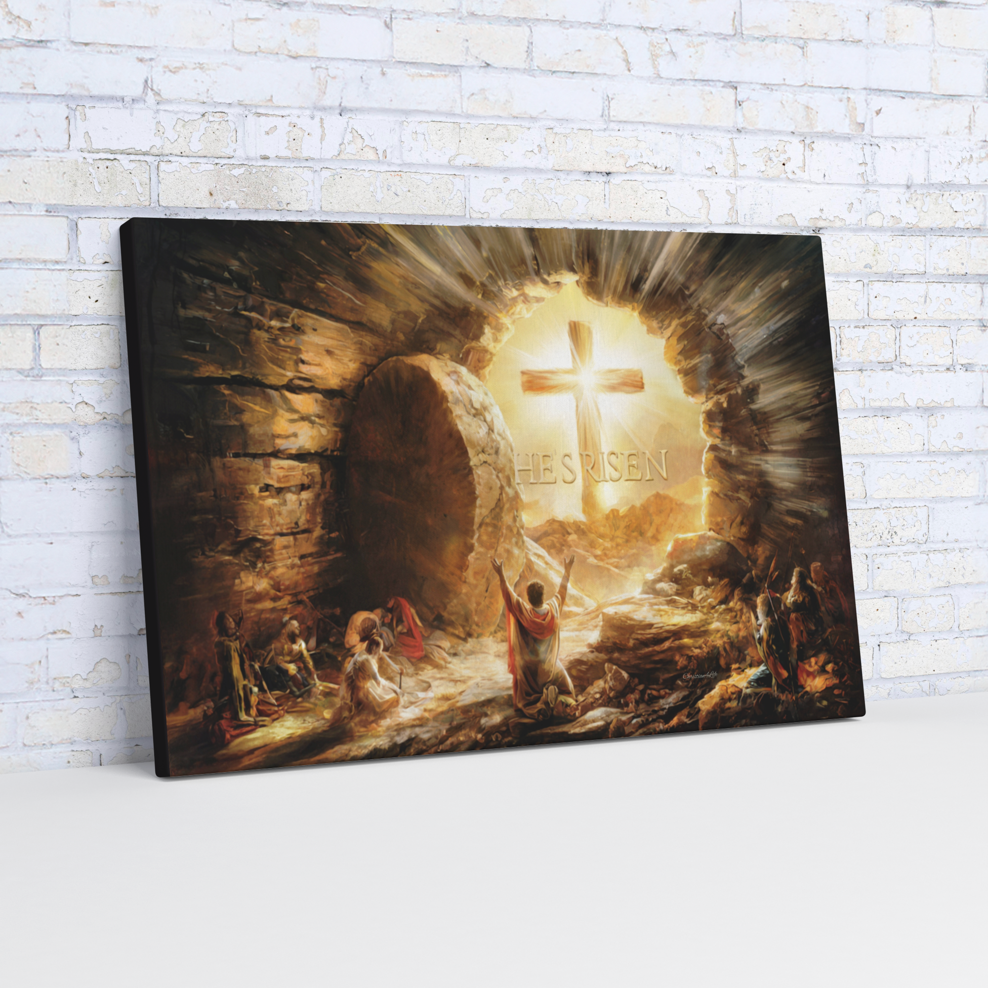 He Is Risen - Gallery Wrapped Canvas - Jesus Resurrection, Christian Easter Wall Art