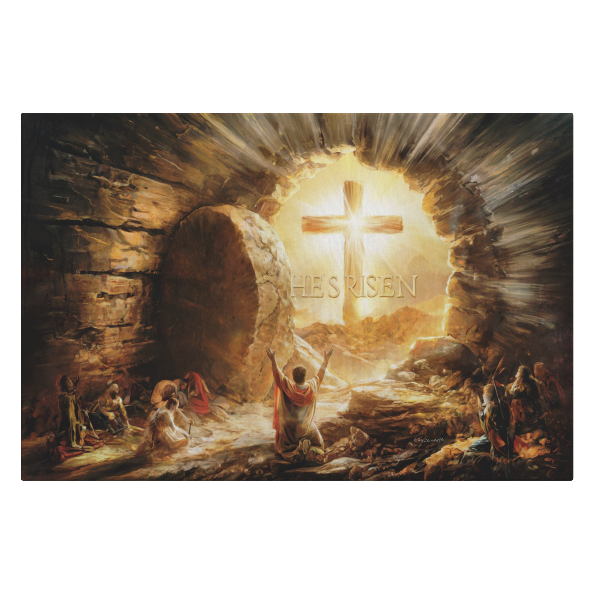 He Is Risen - Gallery Wrapped Canvas - Jesus Resurrection, Christian Easter Wall Art