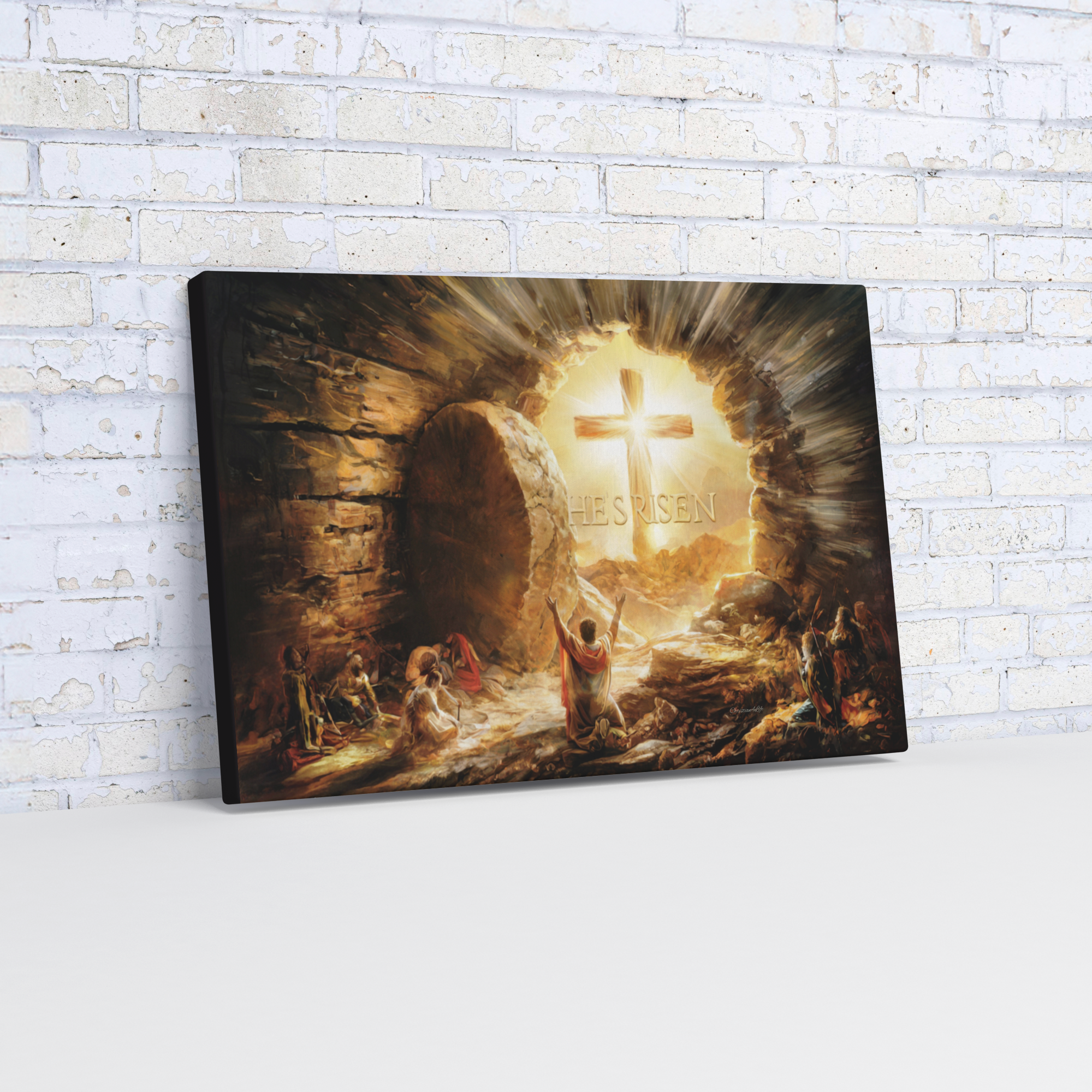 He Is Risen - Gallery Wrapped Canvas - Jesus Resurrection, Christian Easter Wall Art