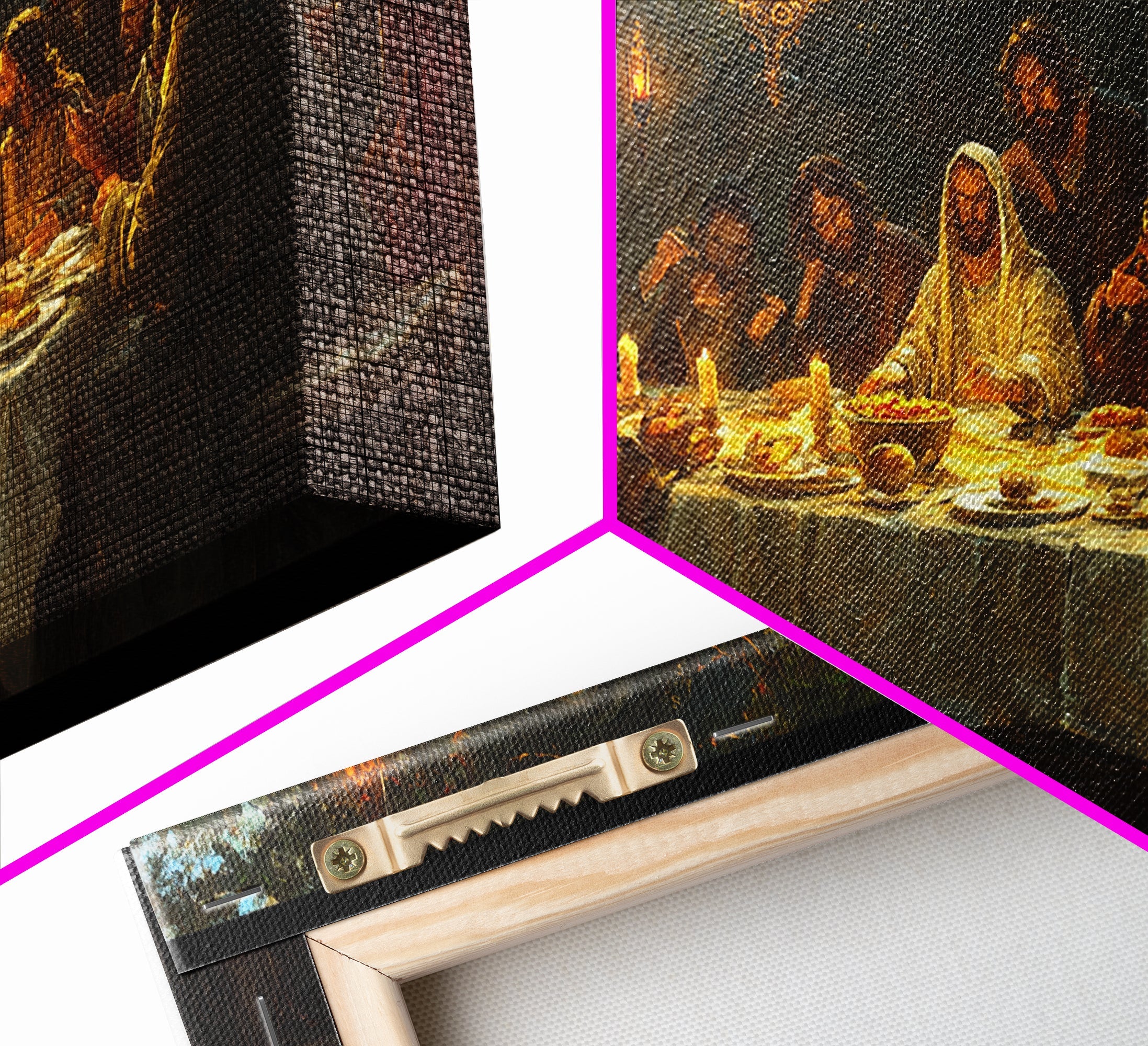 The Last Supper - Framed Canvas Print - Christian Wall Art - Chistmas Home Decor - Last Supper Oil Painting Print - Christian Home Decor