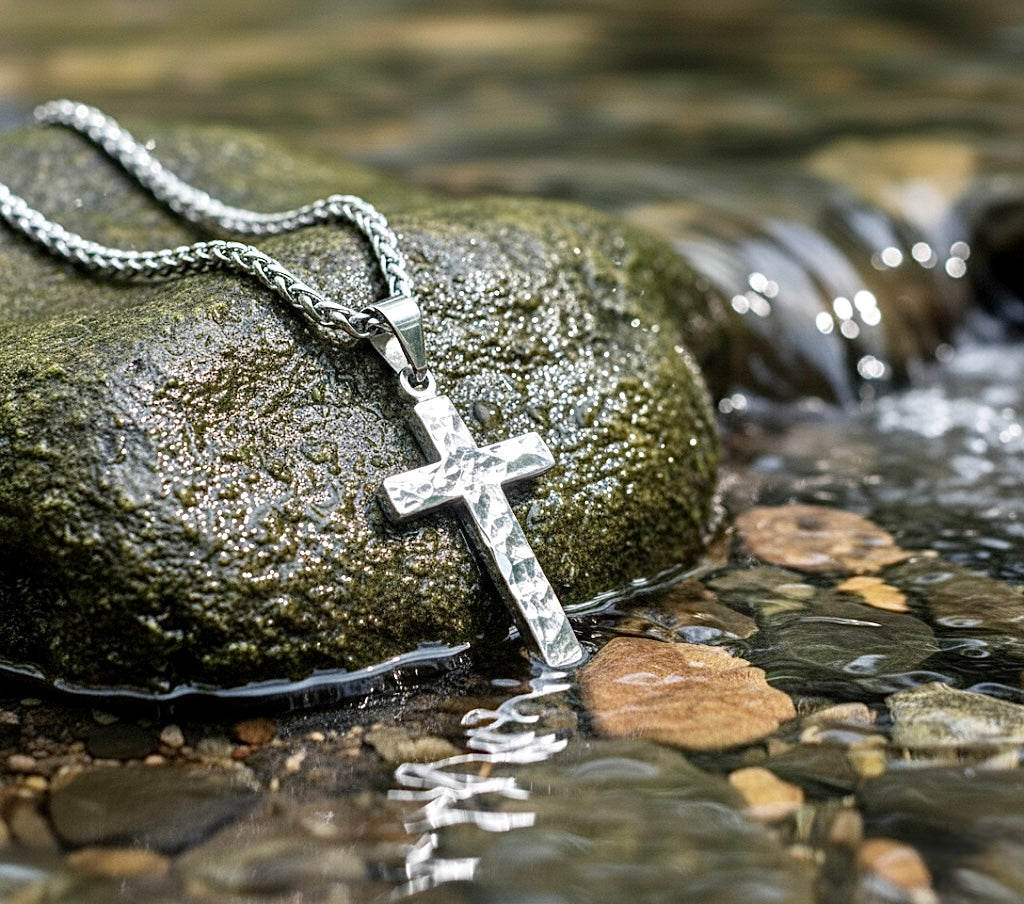 Silver Cross Necklace – Handmade Custom Pendant for Men & Women