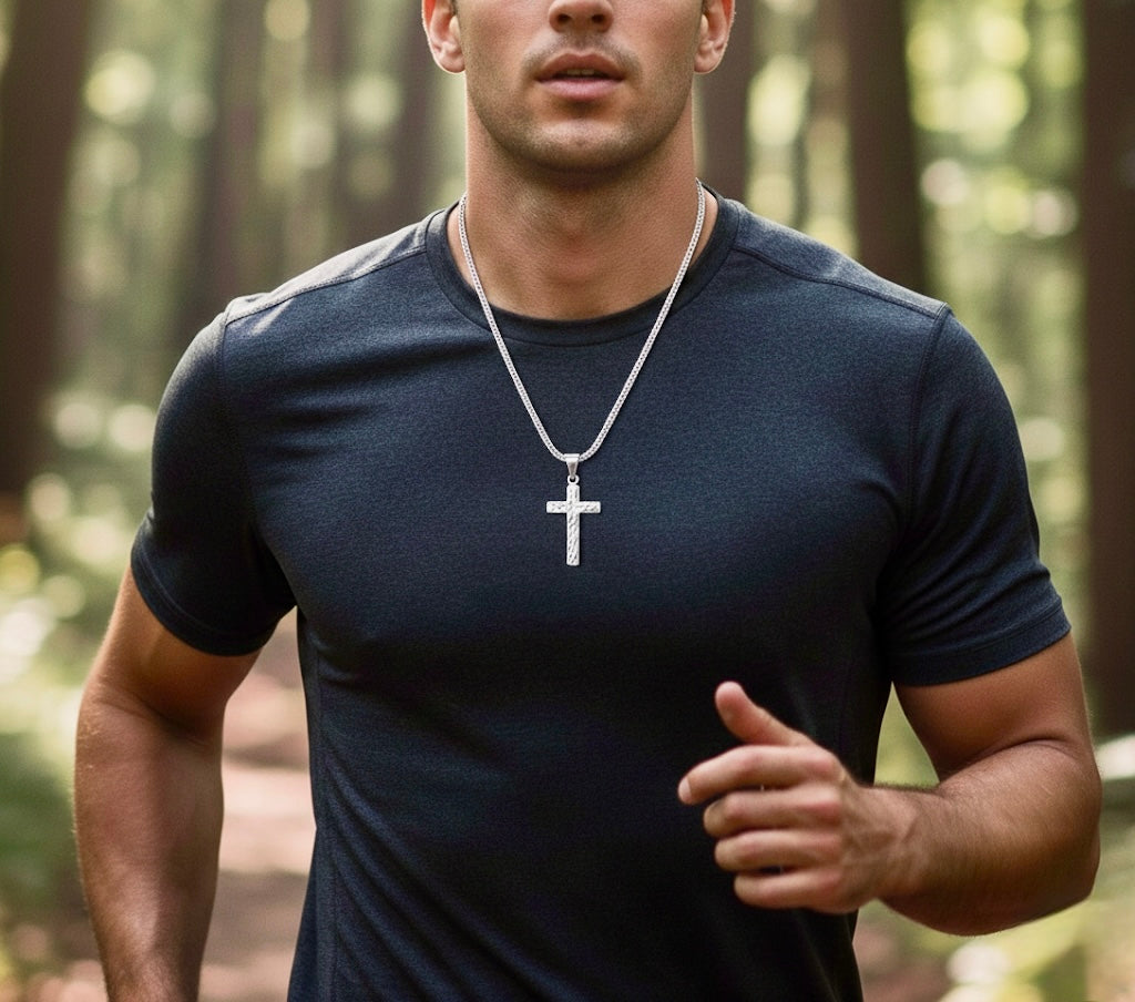 Silver Cross Necklace – Handmade Custom Pendant for Men & Women