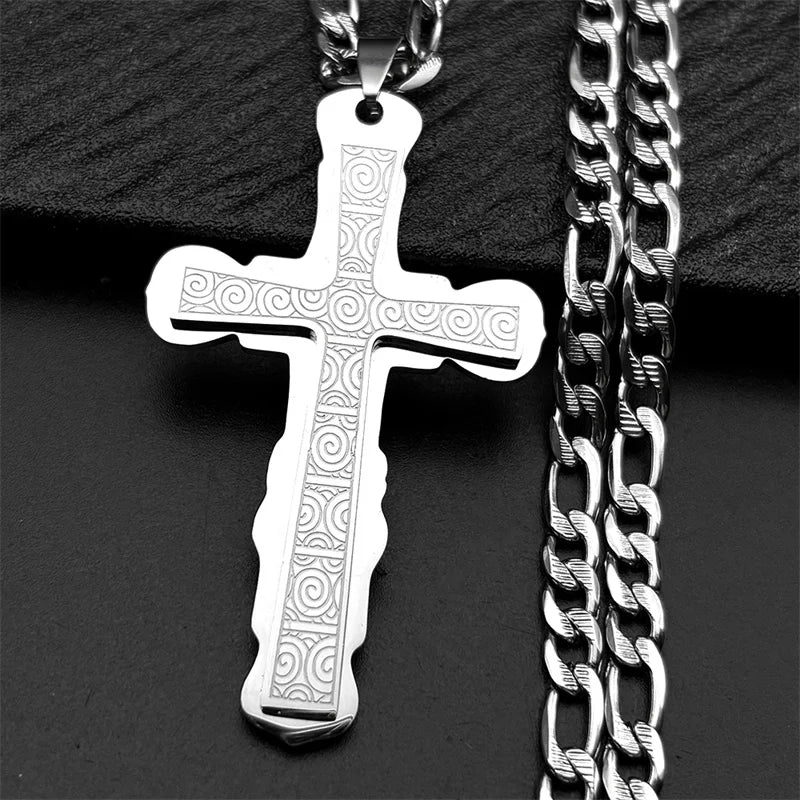 Men's Gold Cross Necklace | Stainless Steel Faith Jewelry