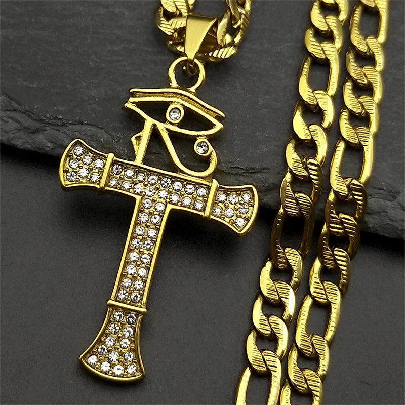 Men's Gold Cross Necklace | Stainless Steel Faith Jewelry