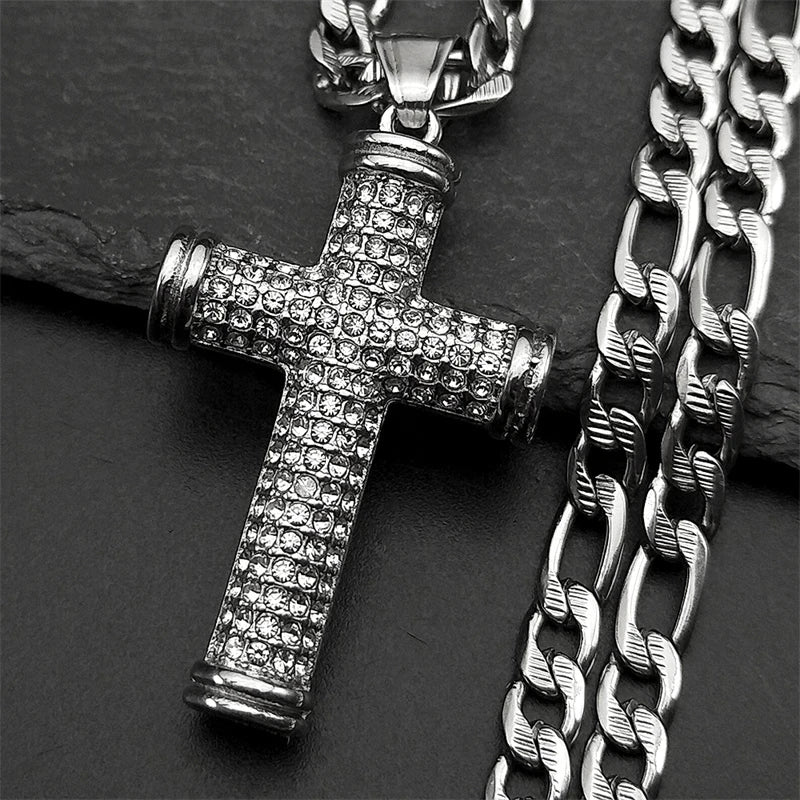 Men's Gold Cross Necklace | Stainless Steel Faith Jewelry
