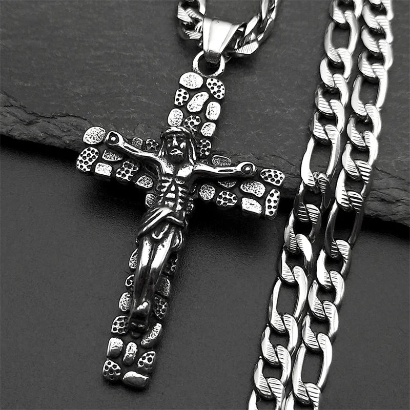 Men's Gold Cross Necklace | Stainless Steel Faith Jewelry