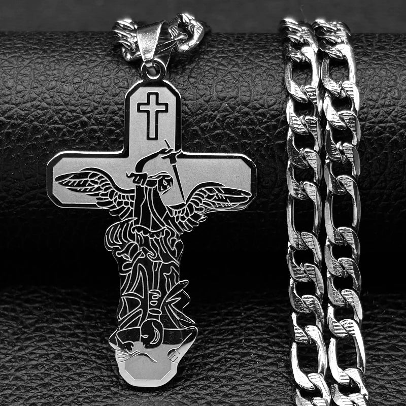 Men's Gold Cross Necklace | Stainless Steel Faith Jewelry
