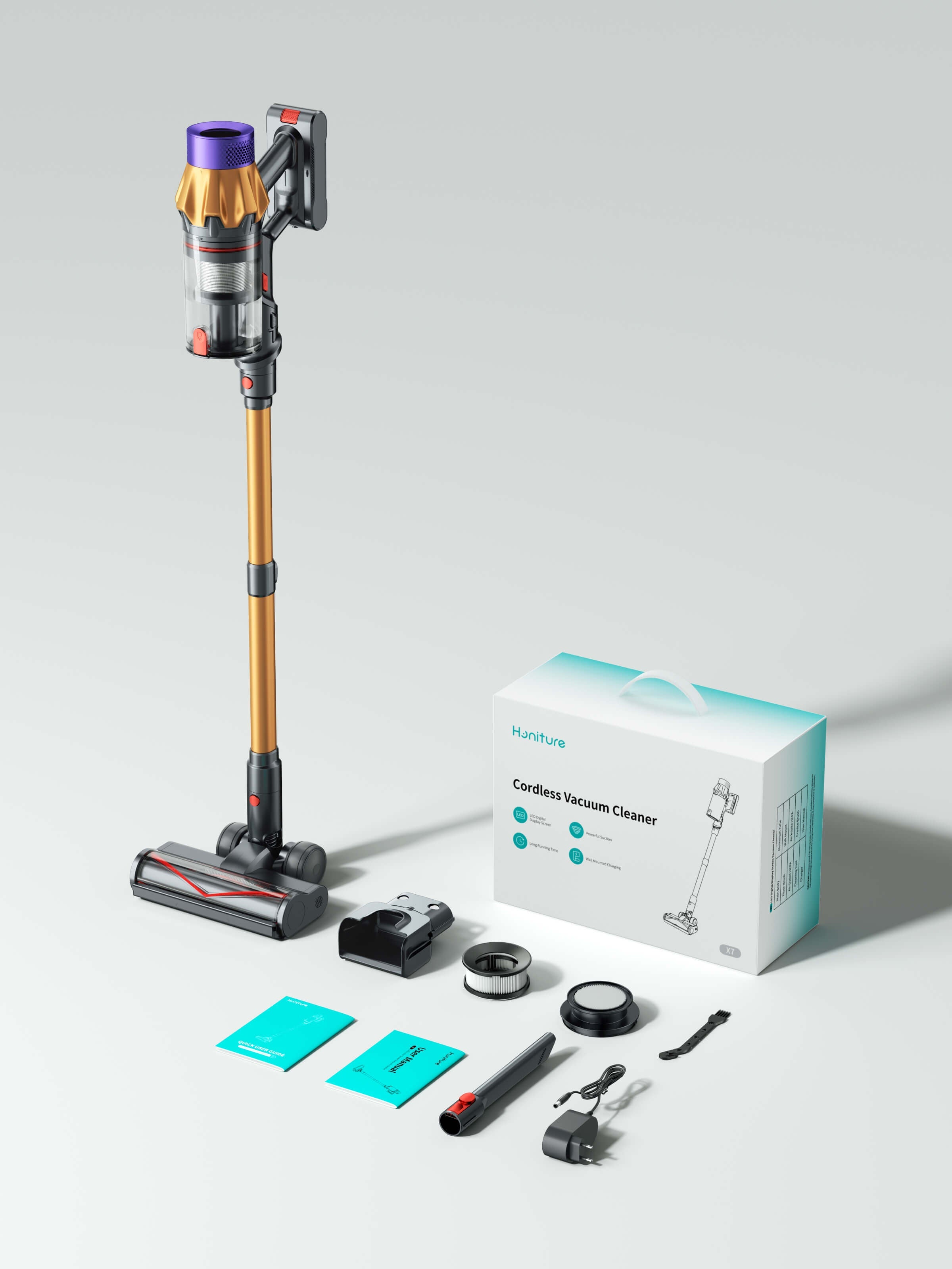 Honiture X7 Cordless Vacuum – 45KPa Powerful Suction Stick Vacuum