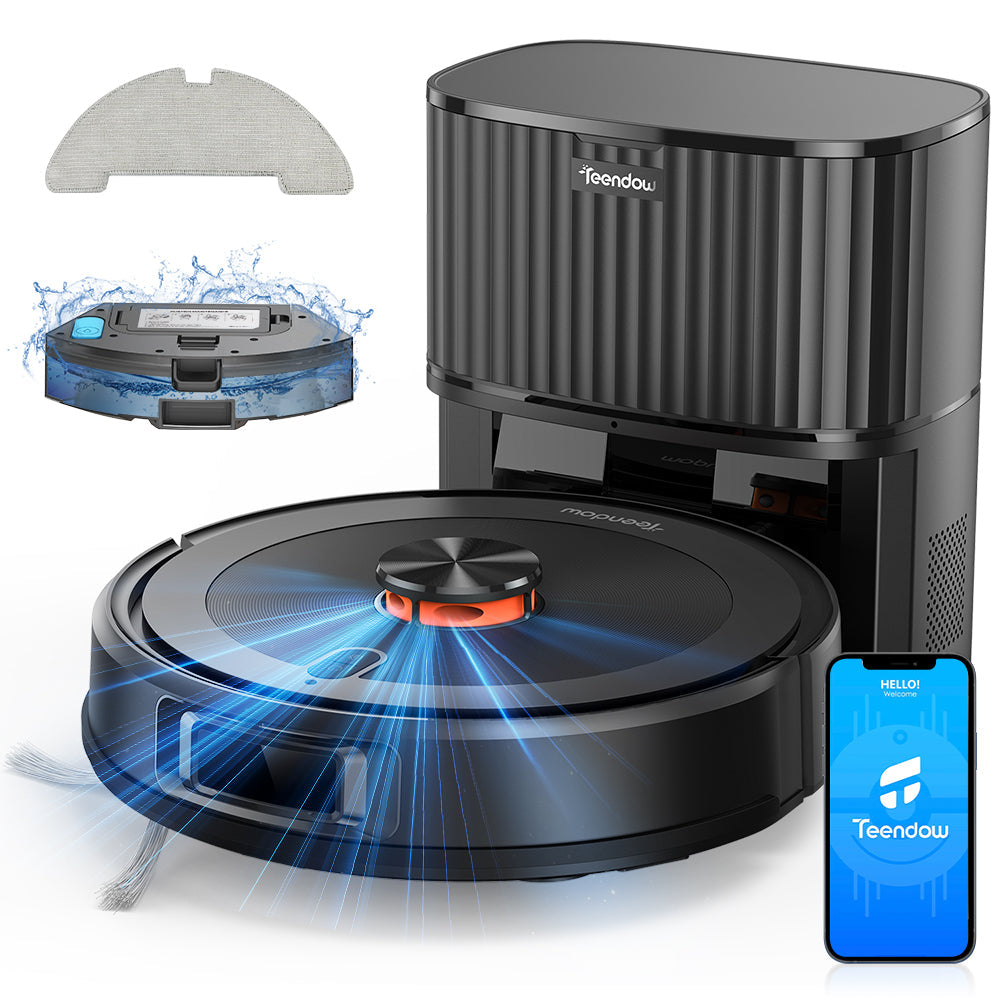 Robot Vacuum Cleaner with Self-Emptying Dustbin and Mopping Function - LDS Laser Technology for Efficient Floor Cleaning