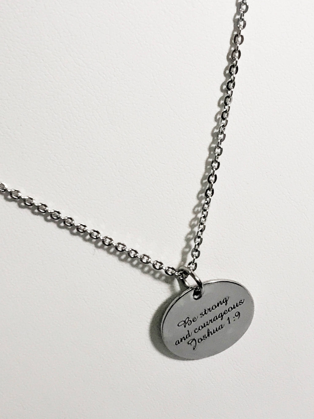 Christian Necklace, Be Strong And Courageous Necklace, Christian Jewelry, Christian Scripture Gifts, Stainless Necklace, Joshua 1:9 Necklace