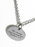 Christian Necklace, Be Strong And Courageous Necklace, Christian Jewelry, Christian Scripture Gifts, Stainless Necklace, Joshua 1:9 Necklace