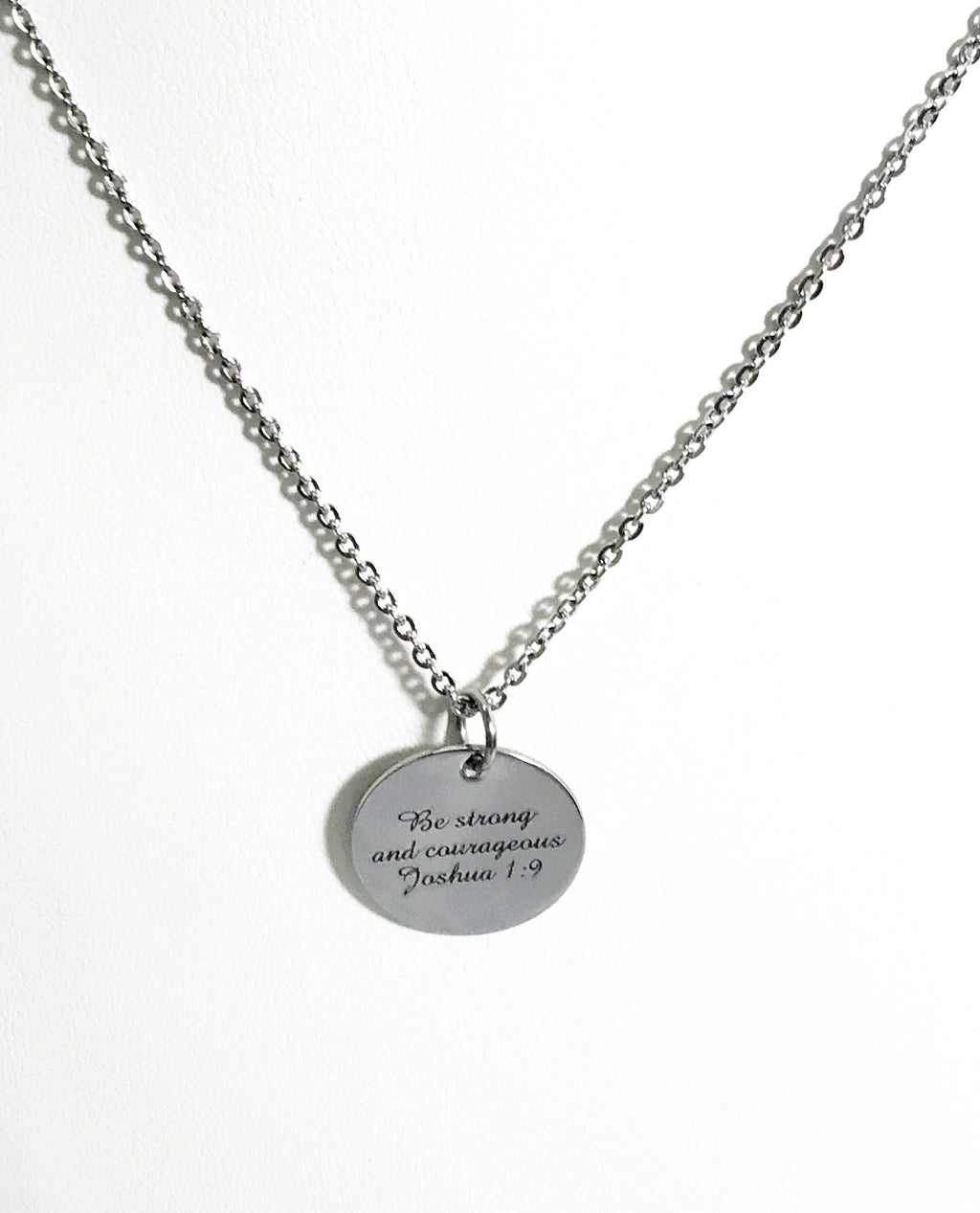 Christian Necklace, Be Strong And Courageous Necklace, Christian Jewelry, Christian Scripture Gifts, Stainless Necklace, Joshua 1:9 Necklace