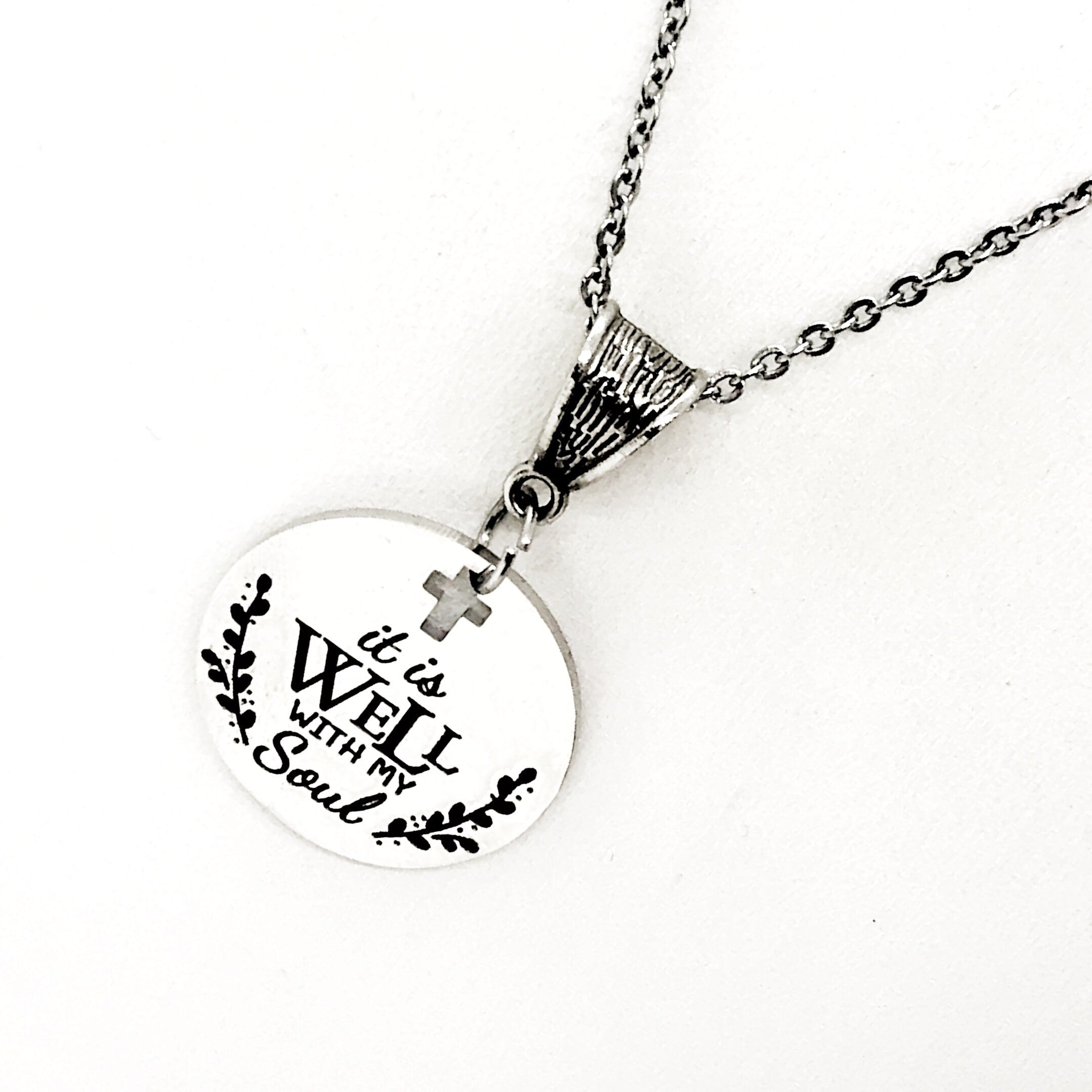 Faith Gift, It Is Well With My Soul Necklace, Christian Jewelry, Faith Jewelry, Christian Gift, Christian Quote, It Is Well, Faith Quote