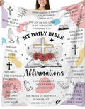 Bible Affirmations Blanket Inspirational Christian Gift 60x80
