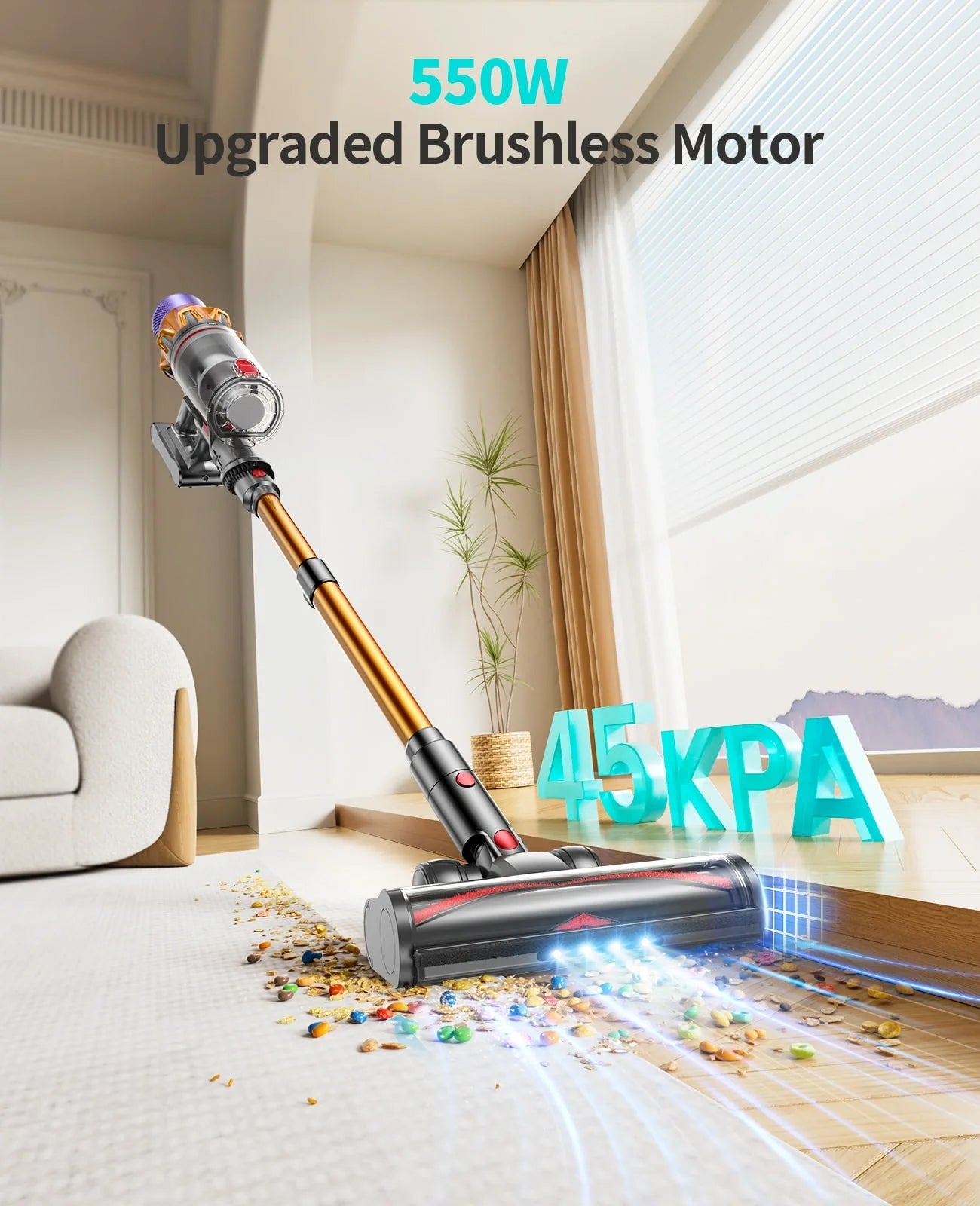 Honiture X7 Cordless Vacuum – 45KPa Powerful Suction Stick Vacuum