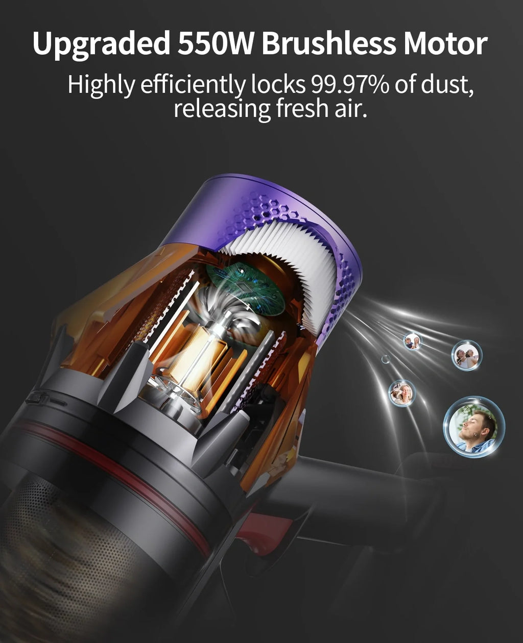 Honiture X7 Cordless Vacuum – 45KPa Powerful Suction Stick Vacuum